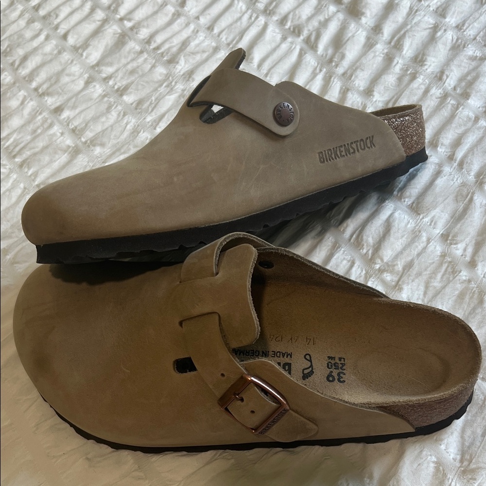 Birkenstock Light Brown Suede Slip-Ons
